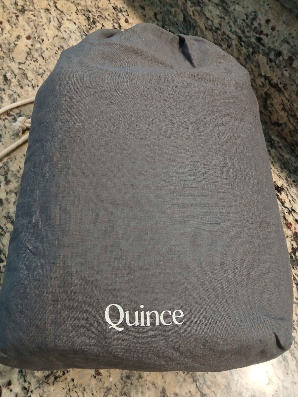 Quince Europeon Linen Full/Queen Duvet cover with 2 standard Shams Nightfall
